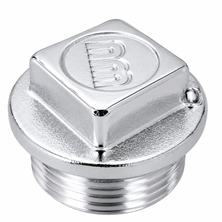 1 x Stecker (männlich) Abbildung 290 mit Bleisiegel 20x27 (3/4") Vierkantkopf Verschromtem Messing