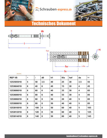 1 x Einschlaganker Nagelschraube Edelstahl A2 6x80