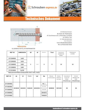 1 x Betonschraube Sechskantkopf Kreuzschlitz...