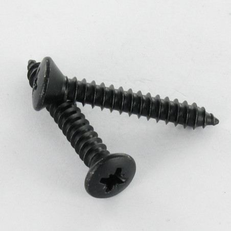 1 x Blechschraube Flacher Senkkopf Pozi 4,8 x 32 Stahl schwarz verzinkt
