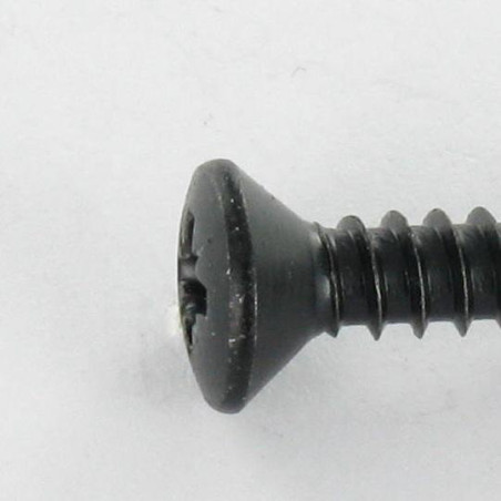 1 x Blechschraube Flacher Senkkopf Pozi 4,8 x 32 Stahl schwarz verzinkt