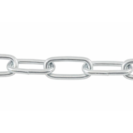 1 x M Kette Gerade mit Langgliedern 10 mm (Meterware) Verzinkt