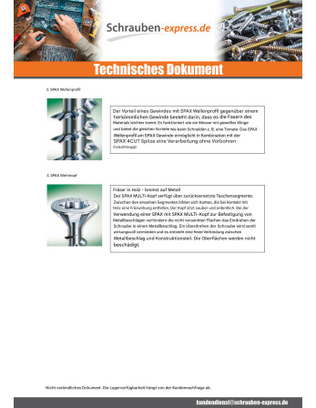 1 x Schraube Spax Senkkopfschraube Pozi N°2...