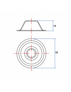 Konische Rosette 14x32 Verzinkt 2