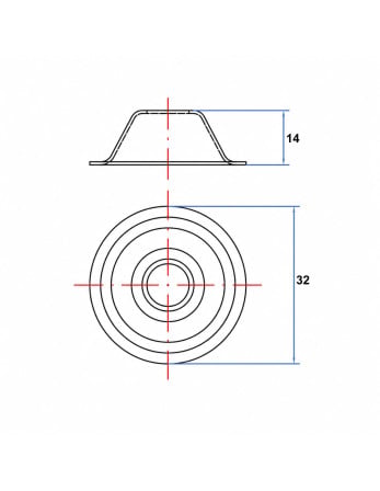 1 x Konische Rosette 14x32 Verzinkt