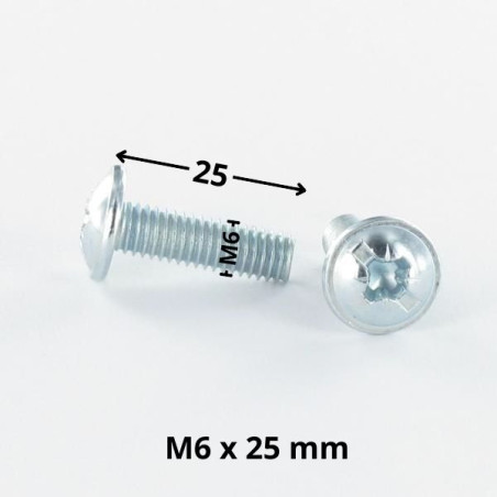 1 x Schraube Flachrundkopfschraube POZI und gespalten M6x25 Verzinkt