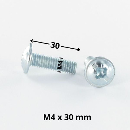 1 x Schraube Flachrundkopfschraube POZI und gespalten M4X30 Verzinkt