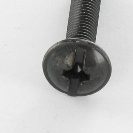 1 x Schraube Flachrundkopfschraube POZI und gespalten M4x16 Stahl schwarz verzinkt