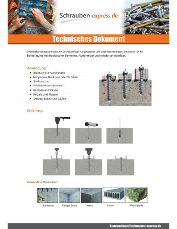 1 x Betonschraube Sechskantkopf Kreuzschlitz...