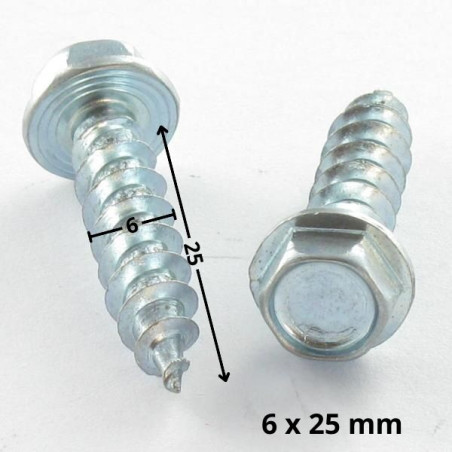 1 x Spanplattenschrauben Sechskantkopf Kreuzschlitz mit Flansch 6X25 Verzinkt