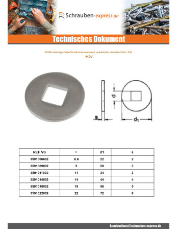 1 x Scheiben/Unterlegscheibe Für Holzbau...