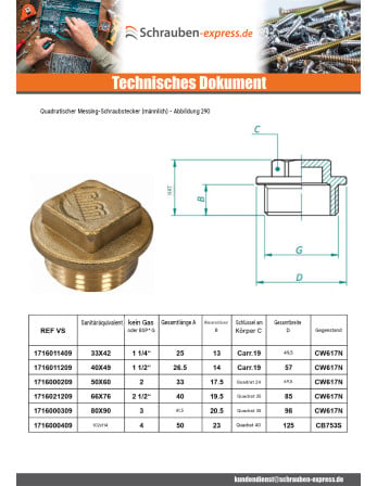 1 x Stecker (männlich) Abbildung 290 26x34 (1")...