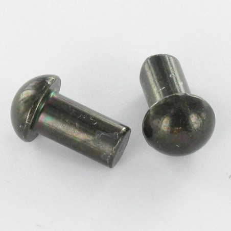 1 x Vollniet Rundkopf 6x25 Stahl schwarz verzinkt