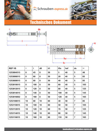 1 x Einschlaganker Nagelschraube Edelstahl A2 8x80