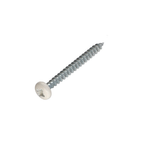 1 x Spanplattenschrauben Rundkopf Pozi N°2 5X50 Verzinkt Weißer Lack RAL9010 reinweiß