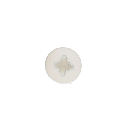 1 x Spanplattenschrauben Rundkopf Pozi N°2 5X50 Verzinkt Weißer Lack RAL9010 reinweiß