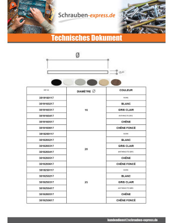 1 x Selbstklebende Abdeckkappe Durchmesser 9 EICHE