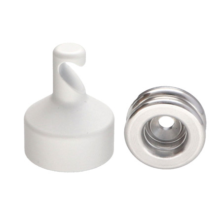 1 x Haken dekorativ Aluminium Weiß mit Befestigung multimaterial L'ATTACHANTE