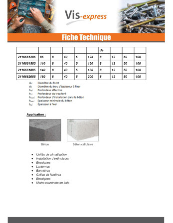 1 x Betonschraube Sechskantkopf 6,5 x 115 Blue...