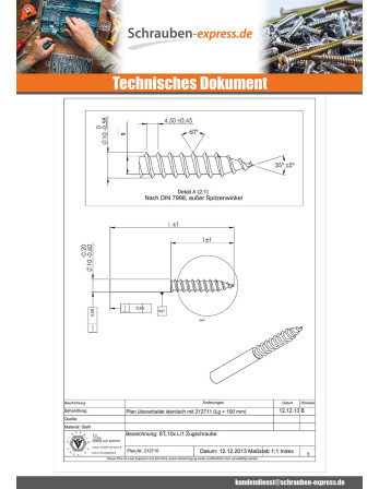1 x Ringschraube Stellschraube 10X95 Mit...