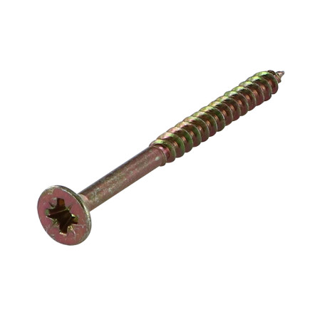 1 x Spanplattenschrauben Senkkopfschraube Pozi 4X25 Mit Gewinde 18 Gezahnt Dichromat