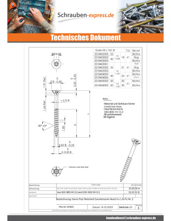 1 x Spanplattenschrauben Senkkopfschraube Pozi...