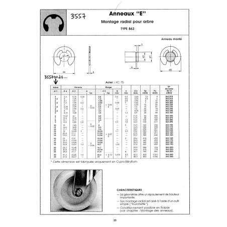 1 x Sicherungsringe TRUARC"E TYP863 Welle Durchmesser 8 Rohstahl