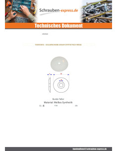 Scheiben/Unterlegscheibe D ISOLIERUNG 50x6x4 SYNTHETIK Weiß 2