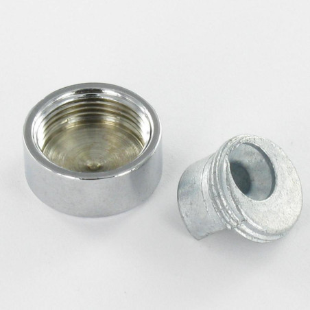 1 x Schraube Verschromtem Messing +BASIS Zamack Für Spiegel 18