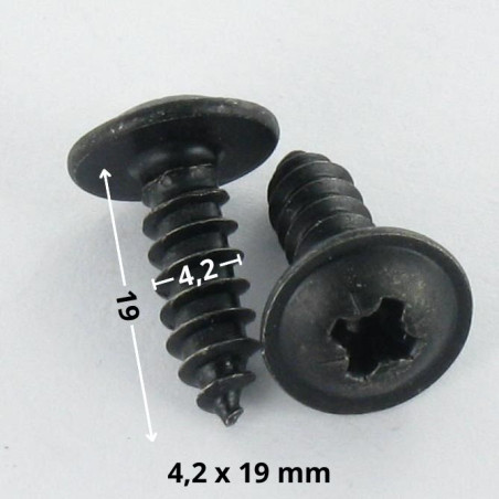 1 x Blechschraube Flachrundkopfschraube Pozi 4,2 x 19 Stahl schwarz verzinkt