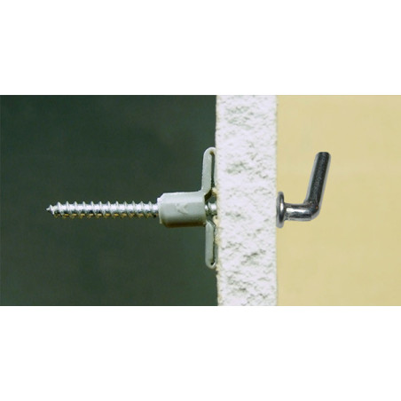 1 x Dübel Nylon 8x40 Mit Haken KURZ Kreuzschlitz 4x45