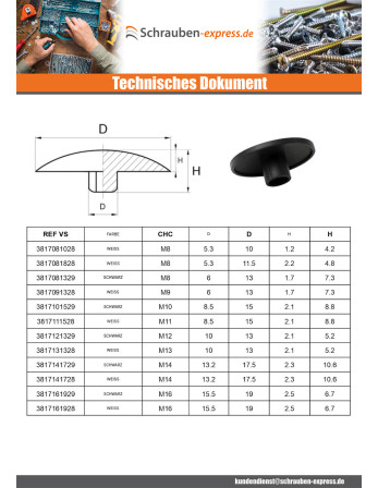 1 x Schraubenkopfabdeckung...