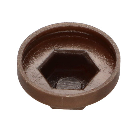 1 x Kappe Sechskantkopf Polyethylen RAL8014 sepiabraun für Bohrschrauben oder Blechschrauben Ø 6.3