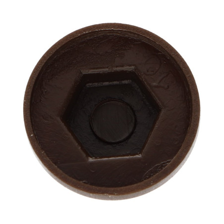 1 x Kappe Sechskantkopf Polyethylen RAL8014 sepiabraun für Bohrschrauben oder Blechschrauben Ø 6.3