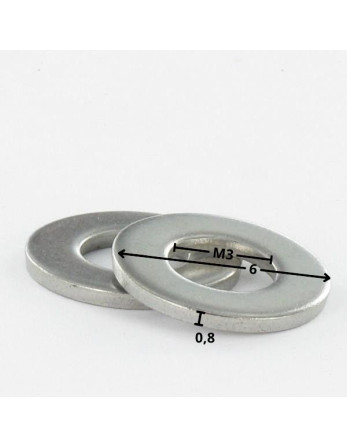1 x Scheiben/Unterlegscheibe Flach M3X6X0.8...
