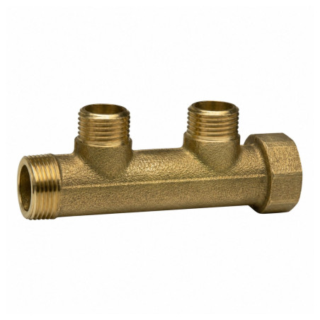 1 x Verteiler 2 Ausgänge 26x34 (1") Männlich weiblich Messing für Sanitärinstallationen