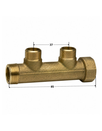 1 x Verteiler 2 Ausgänge 26x34 (1") Männlich...