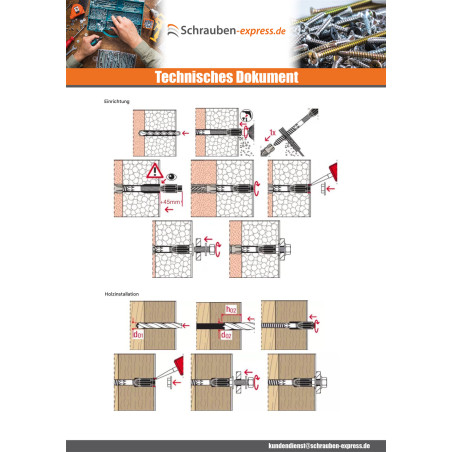1 x Distanzmontage THERMAX Fischer 8/100 M6 Verzinkt