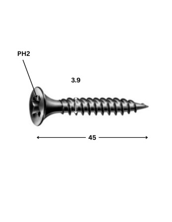 1 x Schraube für Gipsplatte Spax 3,9X45...