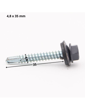 1 x Selbstbohrende Schrauben Sechskantkopf 4,8...