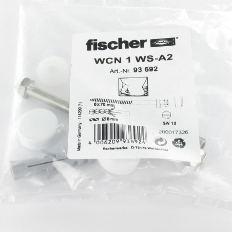 1 x KIT Befestigung WC Schraube Messing 6X70 Fischer