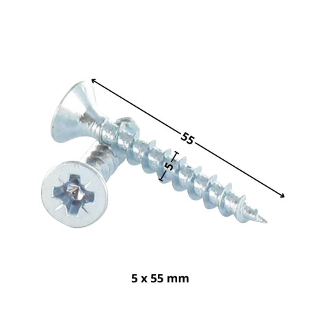 1 x Spanplattenschrauben Premium Senkkopfschraube Pozi N°2 5X55 Verzinkt