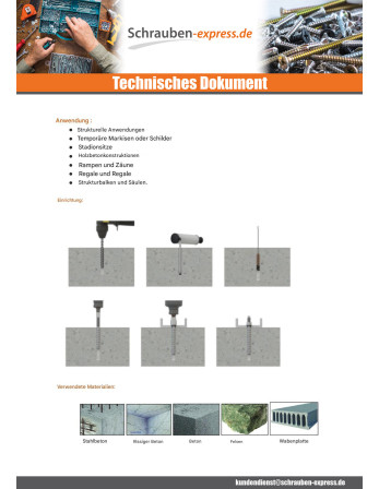1 x Betonschraube Doppelt gewing T8 10X140 M12...