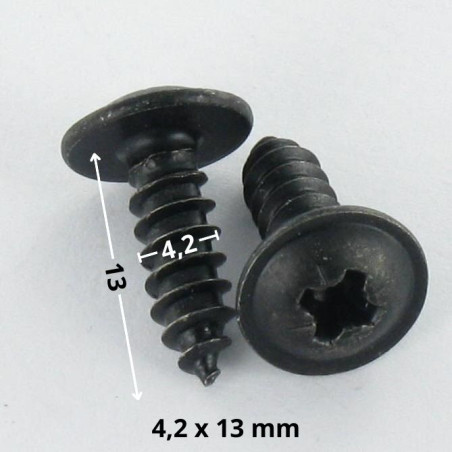 1 x Blechschraube Flachrundkopfschraube Pozi 4,2 x 13 Stahl schwarz verzinkt