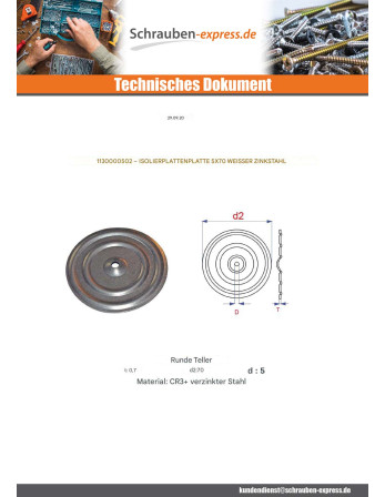 1 x BROSCHÜRE ZEICHEN ISOLIEREND 5X70 Verzinkt