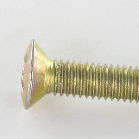 1 x Metallschrauben Flacher Senkkopf Pozi M6x35 Dichromat