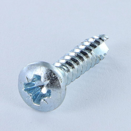 1 x Schraube PVC Zylindrischer Halbrundkopf Pozi 3,5X 5/8 cut Bohrspitze mit Typ 17 Spitze Verzinkt