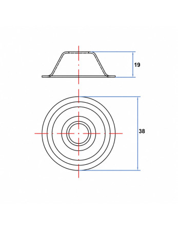 1 x Konische Rosette 19x38 Verzinkt