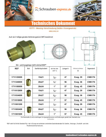 1 x Gerade Verschraubung mit O-Ring-Dichtung...