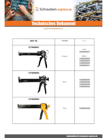 1 x Kartuschenpistole 170-300 ML